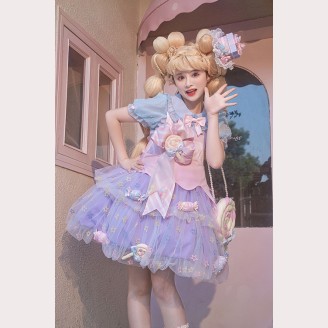 Rainbow Candy Sweet Lolita Dress by Alice Girl JSK(AGL57A)